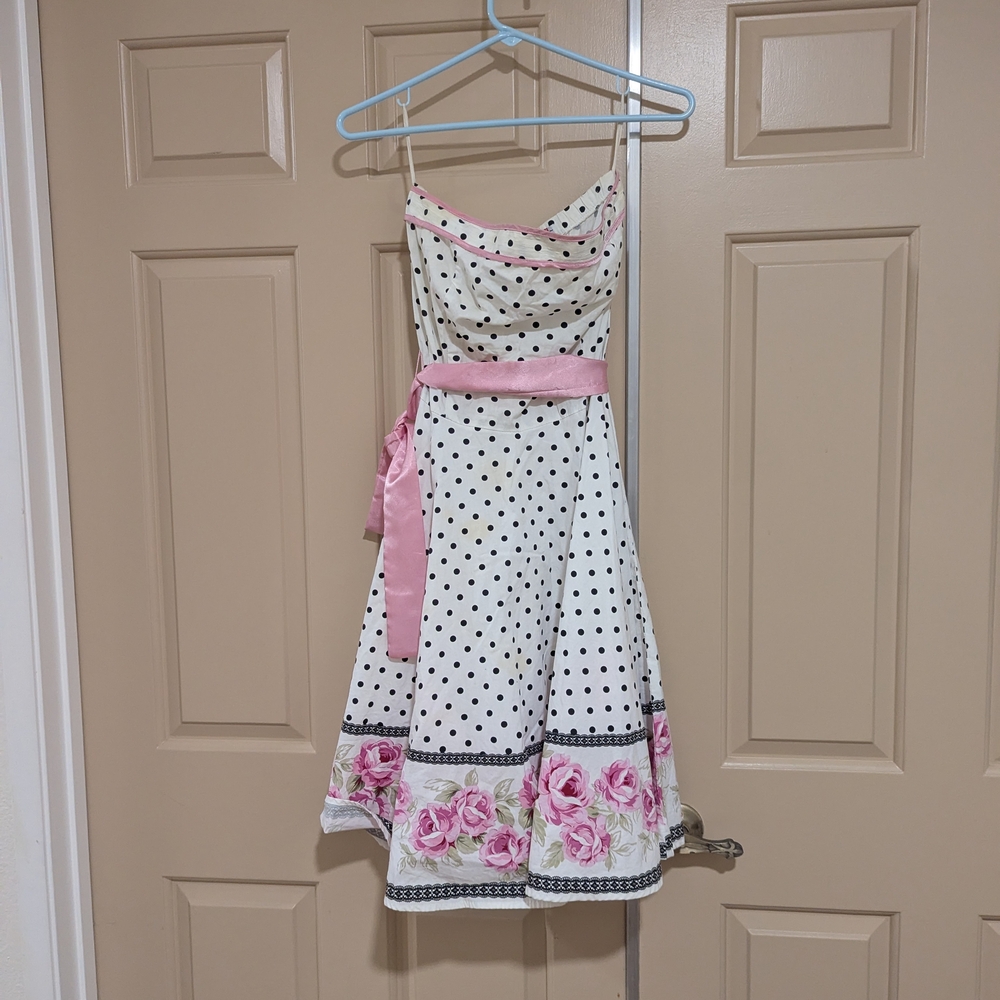 Ruby Rox Black and White Polka Dot Dress